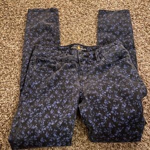 Lucky Brand floral skinny jeans pants 4/27 ankle
